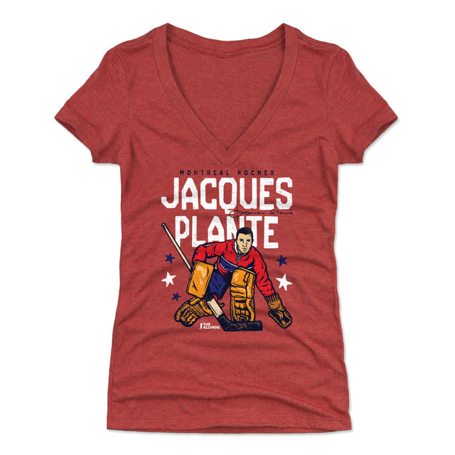 Jacques Plante Women's V-Neck T-Shirt | 500 LEVEL