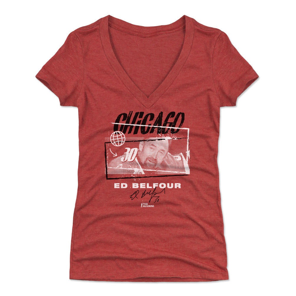 Ed Belfour Women&#39;s V-Neck T-Shirt | 500 LEVEL