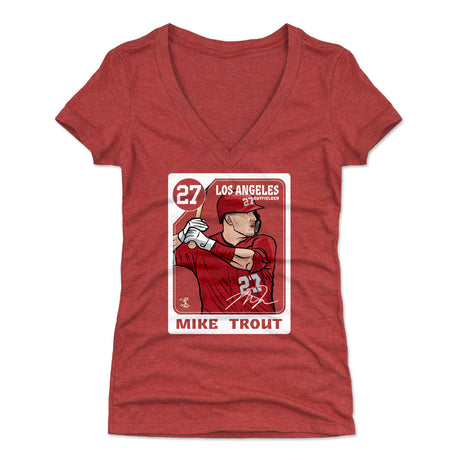 Mike Trout Women's V-Neck T-Shirt | 500 LEVEL