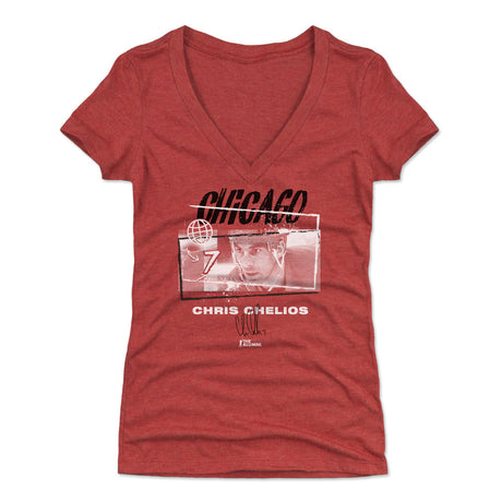 Chris Chelios Women's V-Neck T-Shirt | 500 LEVEL