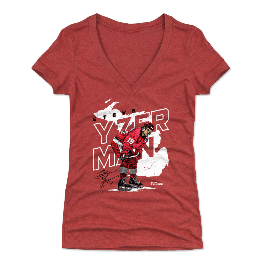 Steve Yzerman Women's V-Neck T-Shirt | 500 LEVEL