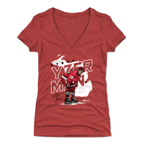 Steve Yzerman Women's V-Neck T-Shirt | 500 LEVEL