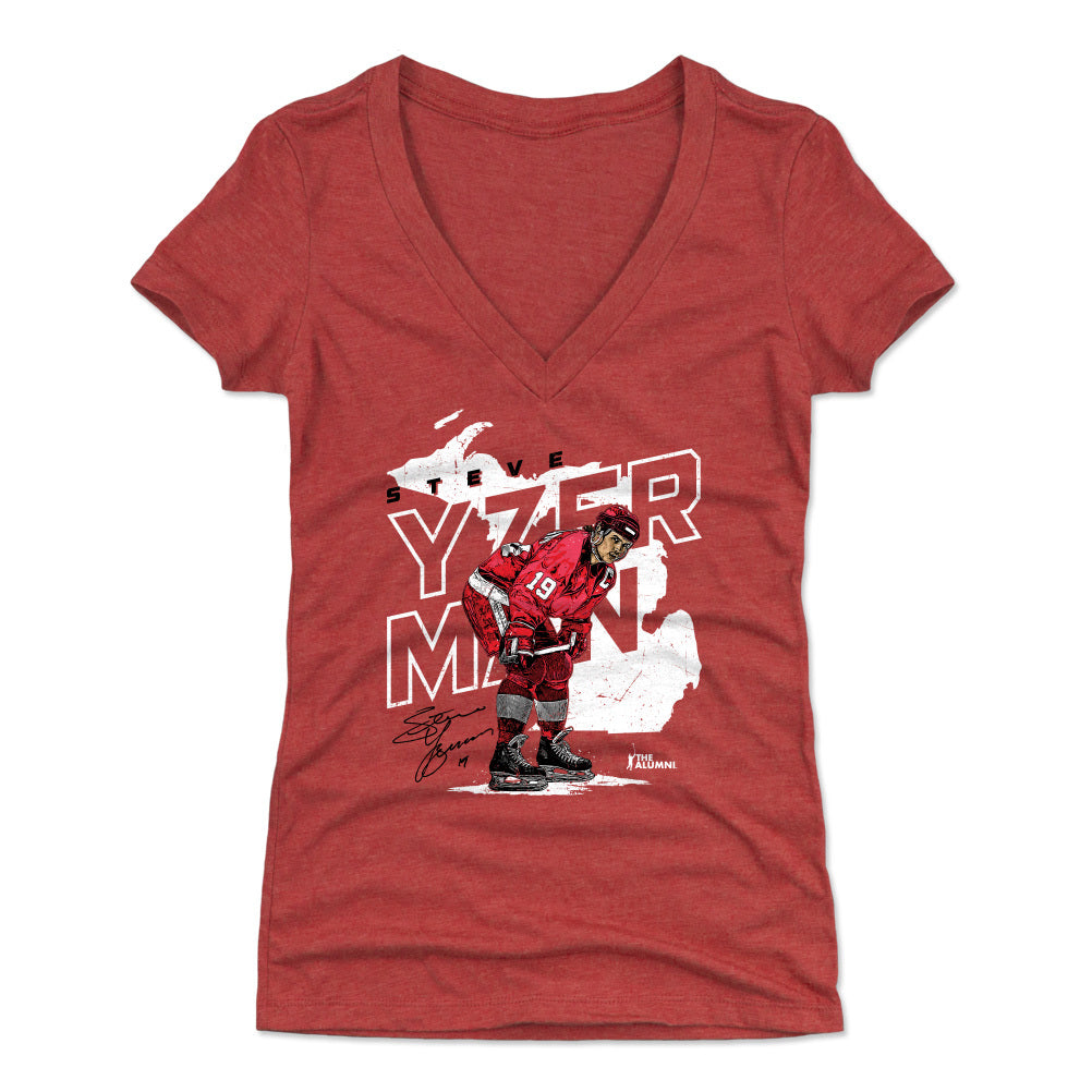 Steve Yzerman Women&#39;s V-Neck T-Shirt | 500 LEVEL