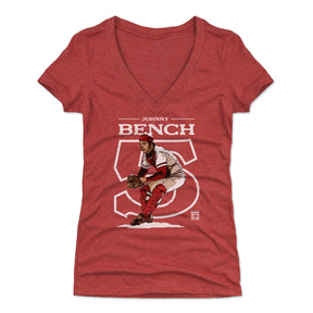 Johnny Bench Women's V-Neck T-Shirt | 500 LEVEL