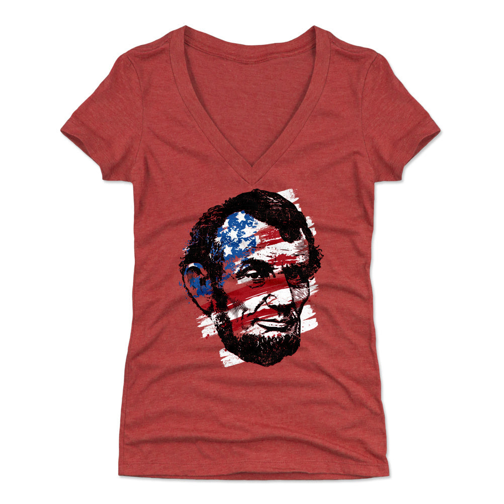 Abraham Lincoln Women's V-Neck T-Shirt | 500 LEVEL