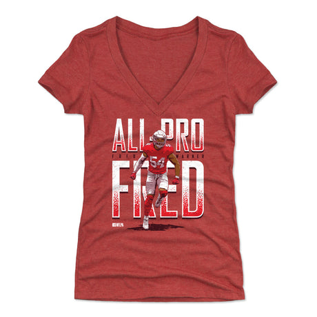 Fred Warner Women's V-Neck T-Shirt | 500 LEVEL