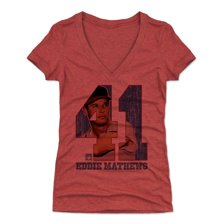 Eddie Mathews Women's V-Neck T-Shirt | 500 LEVEL