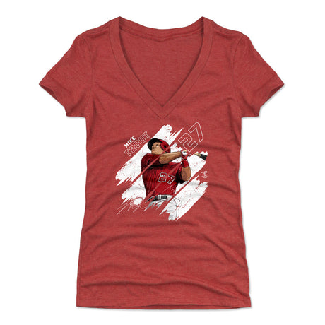 Mike Trout Women's V-Neck T-Shirt | 500 LEVEL