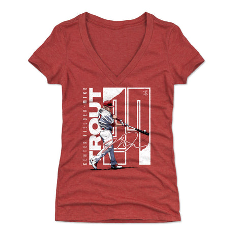 Mike Trout Women's V-Neck T-Shirt | 500 LEVEL