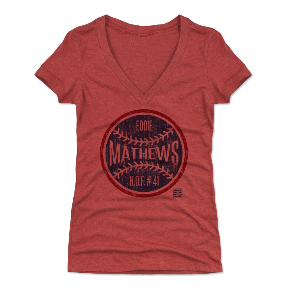 Eddie Mathews Women&#39;s V-Neck T-Shirt | 500 LEVEL