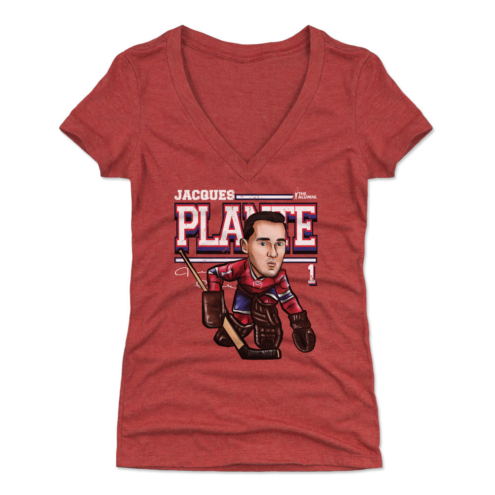 Jacques Plante Women's V-Neck T-Shirt | 500 LEVEL