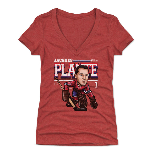 Jacques Plante Women's V-Neck T-Shirt | 500 LEVEL