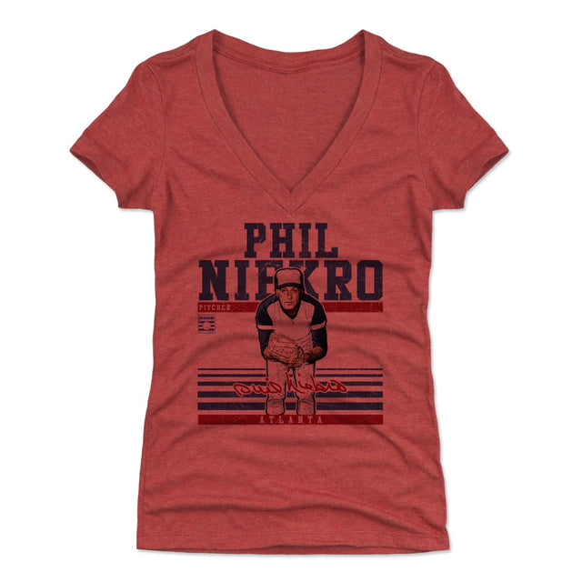 Phil Niekro Women's V-Neck T-Shirt | 500 LEVEL