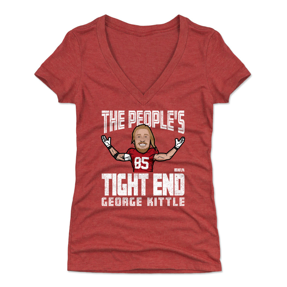 George Kittle Women's V-Neck T-Shirt | 500 LEVEL
