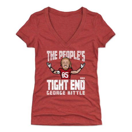 George Kittle Women's V-Neck T-Shirt | 500 LEVEL