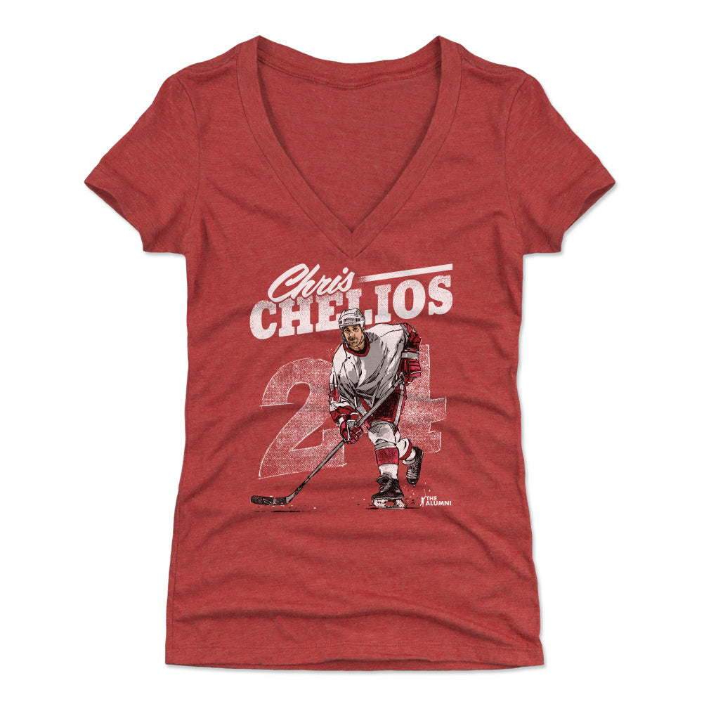 Chris Chelios Women's V-Neck T-Shirt | 500 LEVEL