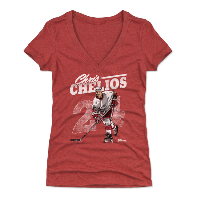 Chris Chelios Women's V-Neck T-Shirt | 500 LEVEL