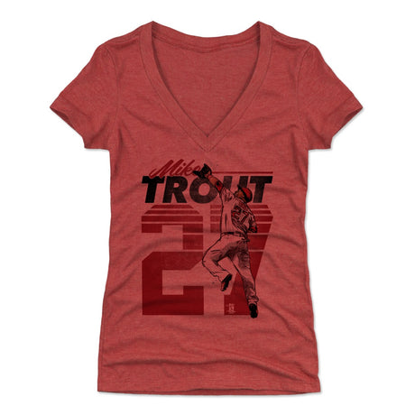 Mike Trout Women's V-Neck T-Shirt | 500 LEVEL