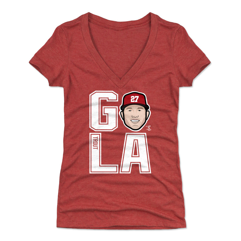 Mike Trout Women's V-Neck T-Shirt | 500 LEVEL
