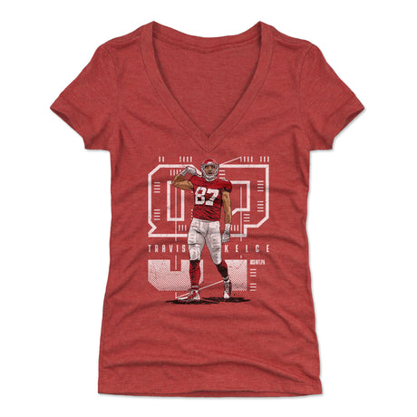 Travis Kelce Women's V-Neck T-Shirt | 500 LEVEL