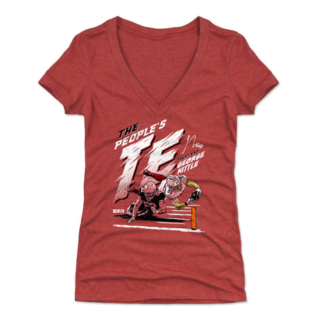 George Kittle Women's V-Neck T-Shirt | 500 LEVEL