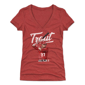 Mike Trout Women's V-Neck T-Shirt | 500 LEVEL