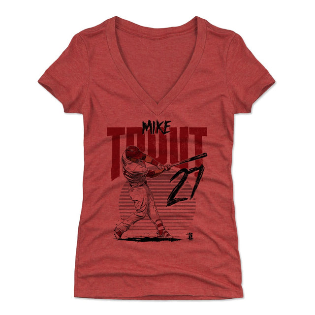 Mike Trout Women's V-Neck T-Shirt | 500 LEVEL