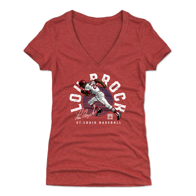 Lou Brock Women's V-Neck T-Shirt | 500 LEVEL