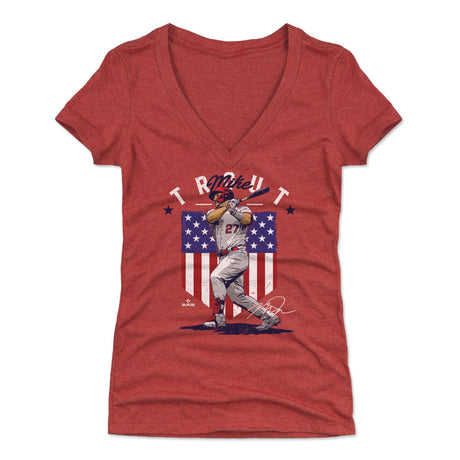 Mike Trout Women's V-Neck T-Shirt | 500 LEVEL