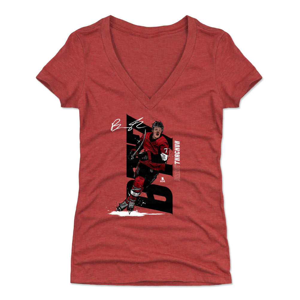 Brady Tkachuk Women&#39;s V-Neck T-Shirt | 500 LEVEL
