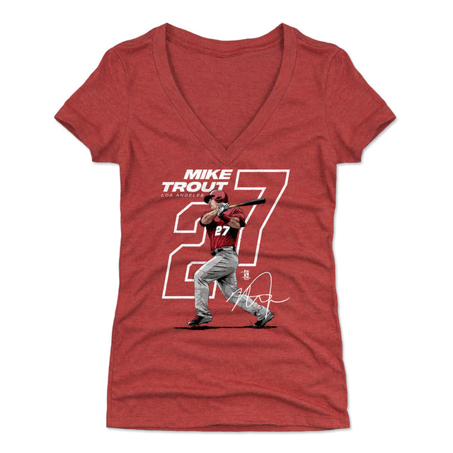 Mike Trout Women's V-Neck T-Shirt | 500 LEVEL
