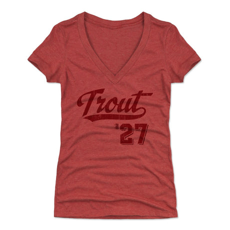 Mike Trout Women's V-Neck T-Shirt | 500 LEVEL