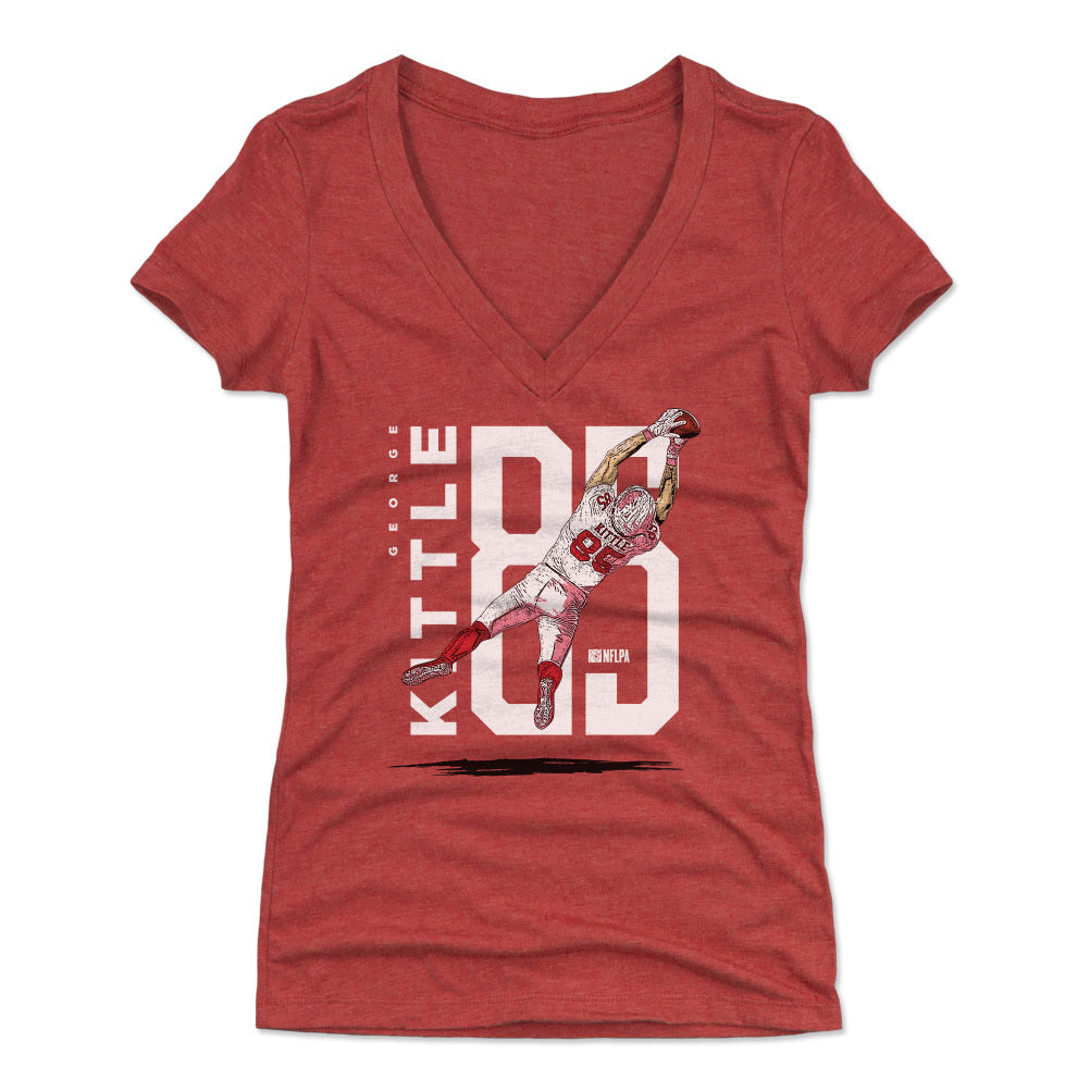 George Kittle Women's V-Neck T-Shirt | 500 LEVEL