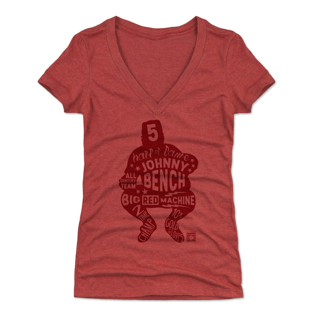 Johnny Bench Women's V-Neck T-Shirt | 500 LEVEL