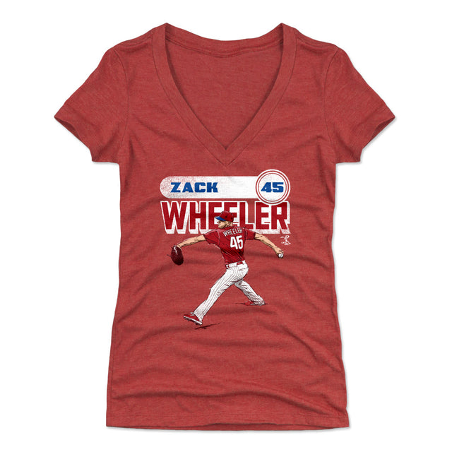 Zack Wheeler Women's V-Neck T-Shirt | 500 LEVEL