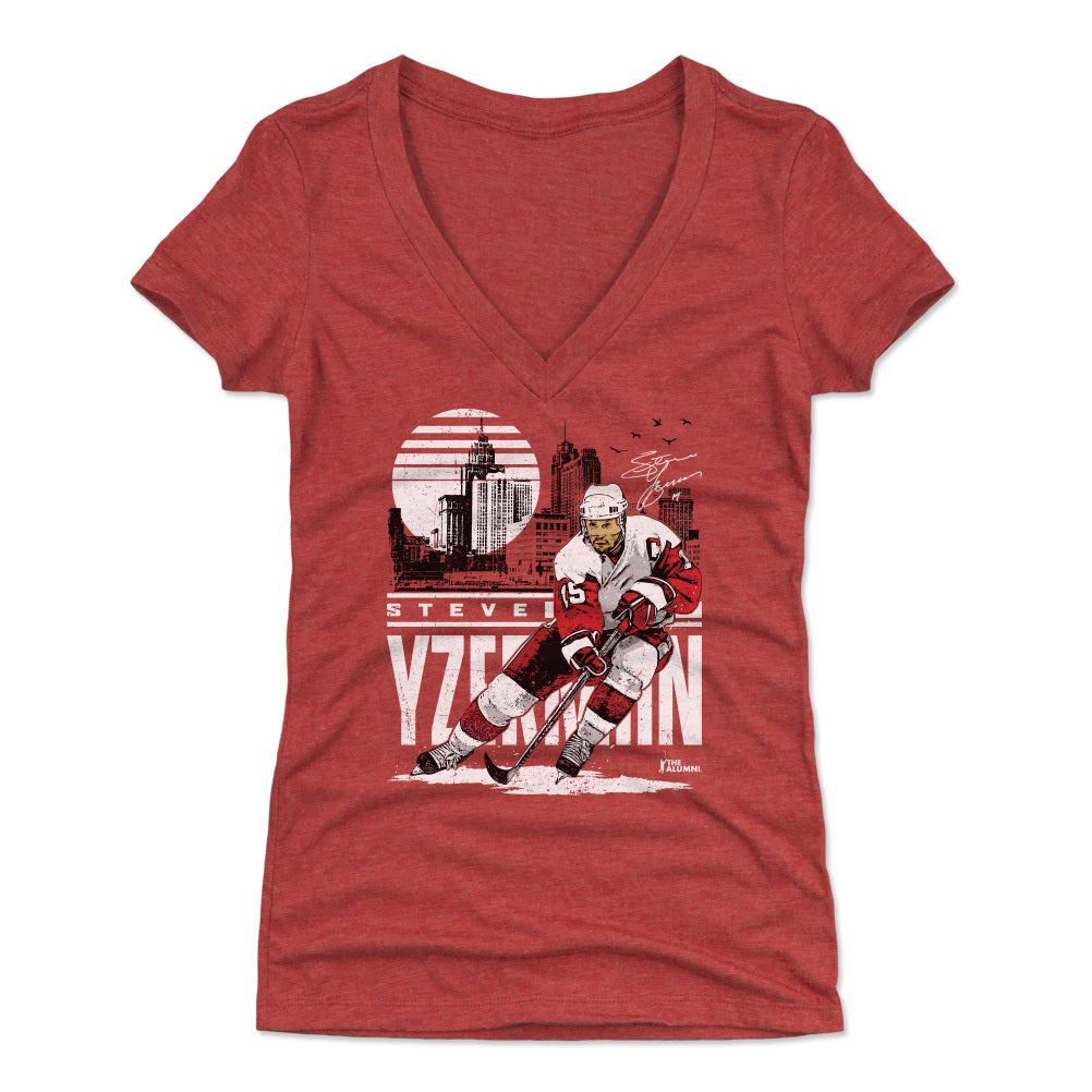 Steve Yzerman Women's V-Neck T-Shirt | 500 LEVEL