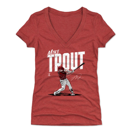 Mike Trout Women's V-Neck T-Shirt | 500 LEVEL