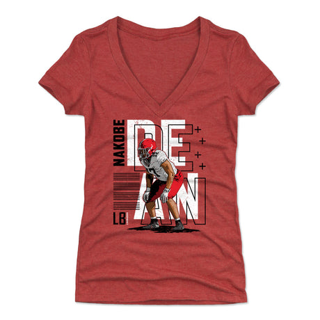 Nakobe Dean Women's V-Neck T-Shirt | 500 LEVEL