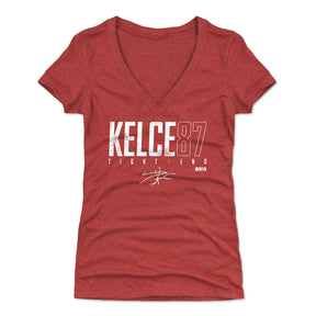 Travis Kelce Women's V-Neck T-Shirt | 500 LEVEL
