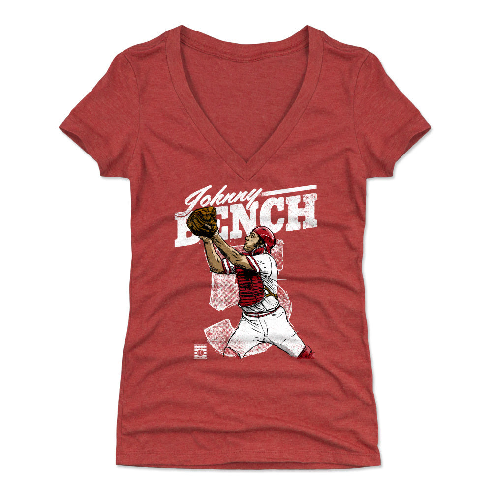 Johnny Bench Women's V-Neck T-Shirt | 500 LEVEL