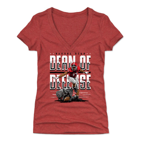 Nakobe Dean Women's V-Neck T-Shirt | 500 LEVEL