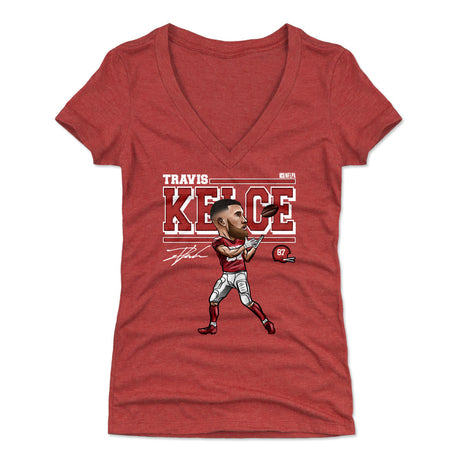 Travis Kelce Women's V-Neck T-Shirt | 500 LEVEL