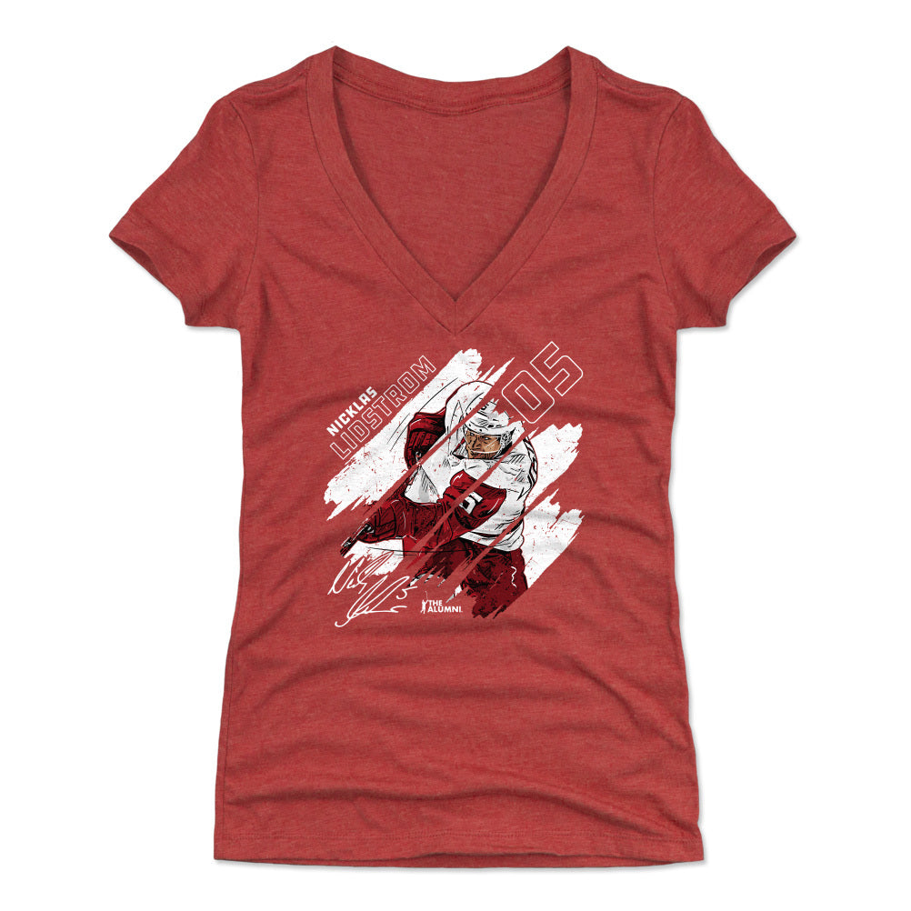 Nicklas Lidstrom Women's V-Neck T-Shirt | 500 LEVEL