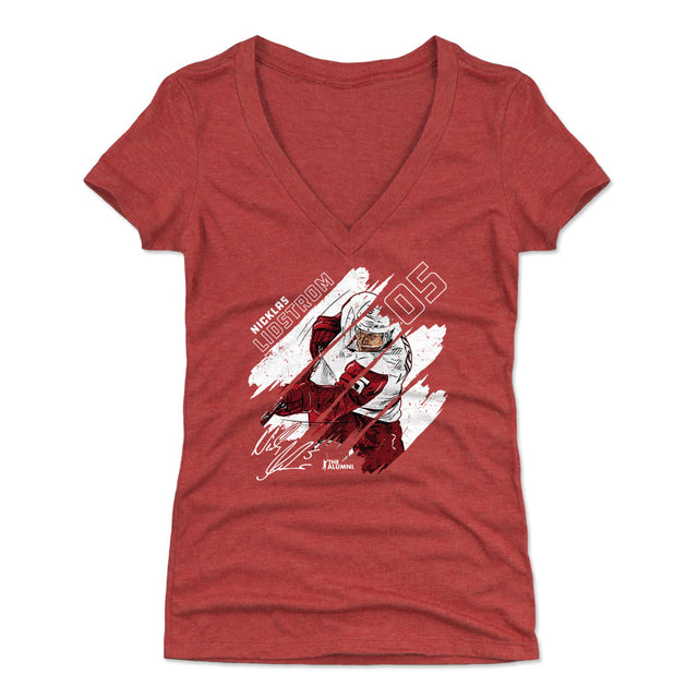 Nicklas Lidstrom Women's V-Neck T-Shirt | 500 LEVEL