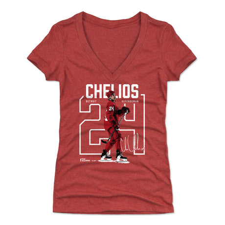Chris Chelios Women's V-Neck T-Shirt | 500 LEVEL