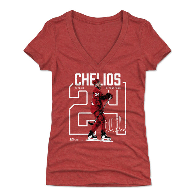 Chris Chelios Women's V-Neck T-Shirt | 500 LEVEL