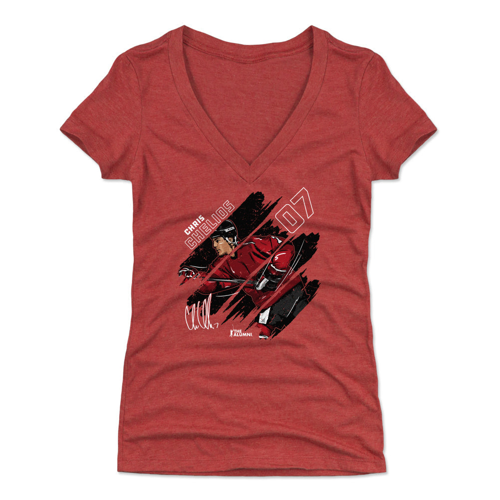 Chris Chelios Women's V-Neck T-Shirt | 500 LEVEL