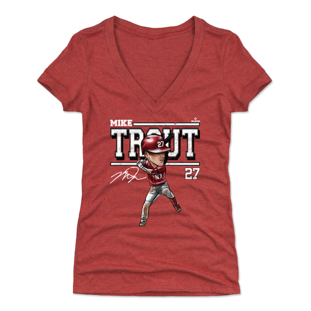 Mike Trout Women's V-Neck T-Shirt | 500 LEVEL