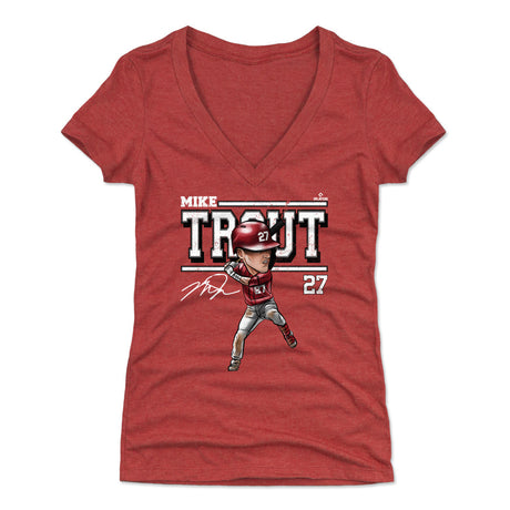 Mike Trout Women's V-Neck T-Shirt | 500 LEVEL