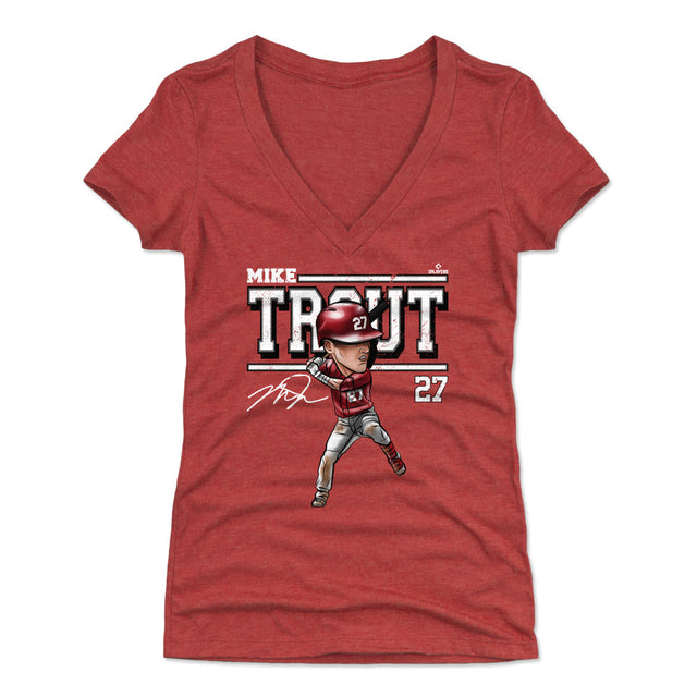 Mike Trout Women's V-Neck T-Shirt | 500 LEVEL